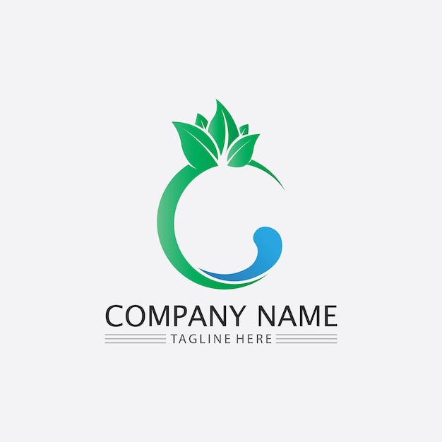 Tree leaf vector and green logo design friendly concept