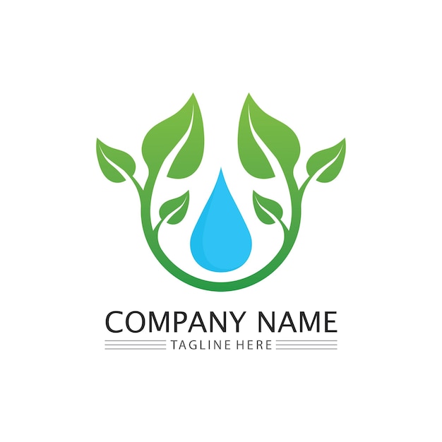 Tree leaf vector and green logo design friendly concept