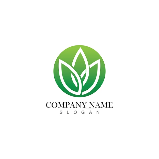 tree leaf vector logo design, eco-friendly concept