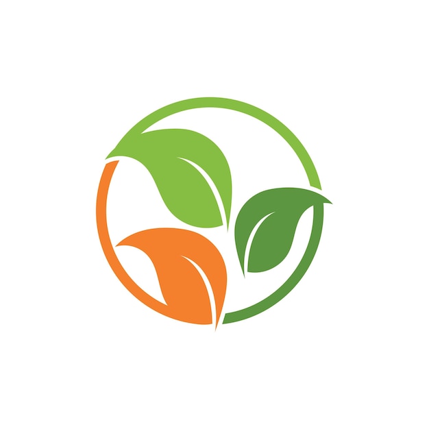 Дизайн векторного логотипа листьев дерева экологически чистая концепция