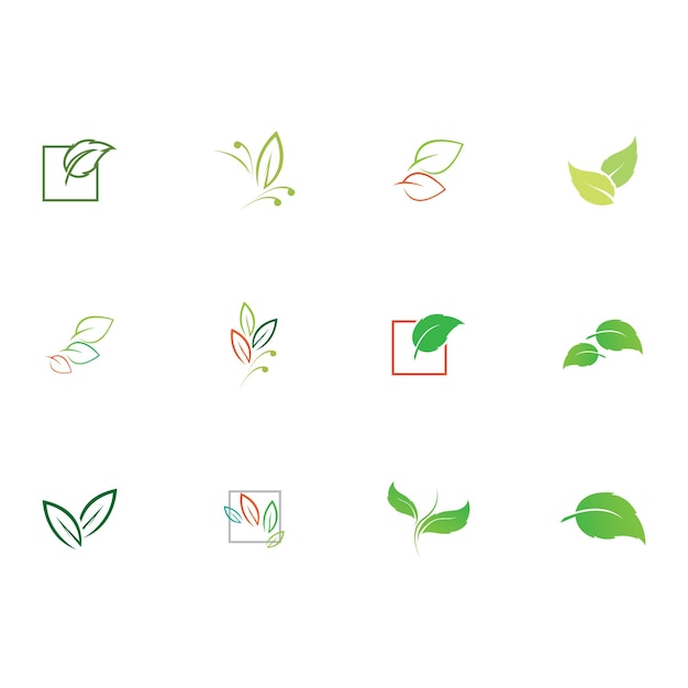 木の葉のベクトルのロゴ デザイン エコ フレンドリーなコンセプト