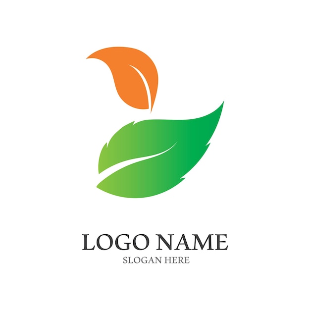 Tree leaf vector logo design eco friendly concept