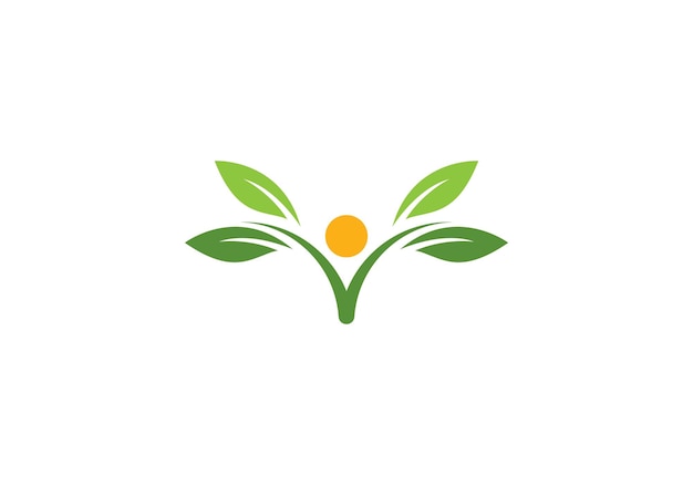 Vector tree leaf vector logo design