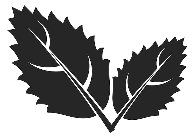 Tree leaves black icon Plant symbol Forest sign