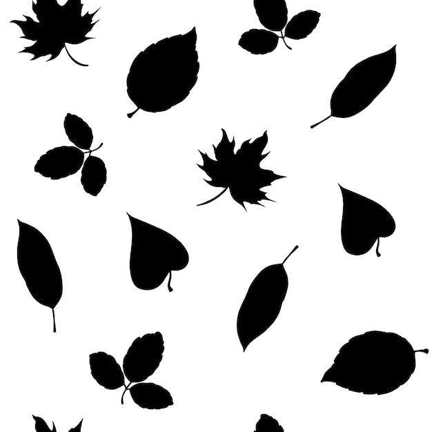 Vector tree leaves floral seamless pattern spring background vector doodle sketch