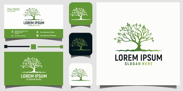 Tree life logo design template