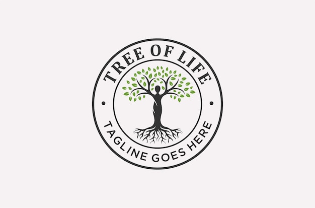 Vector tree of life or mental health logo design.