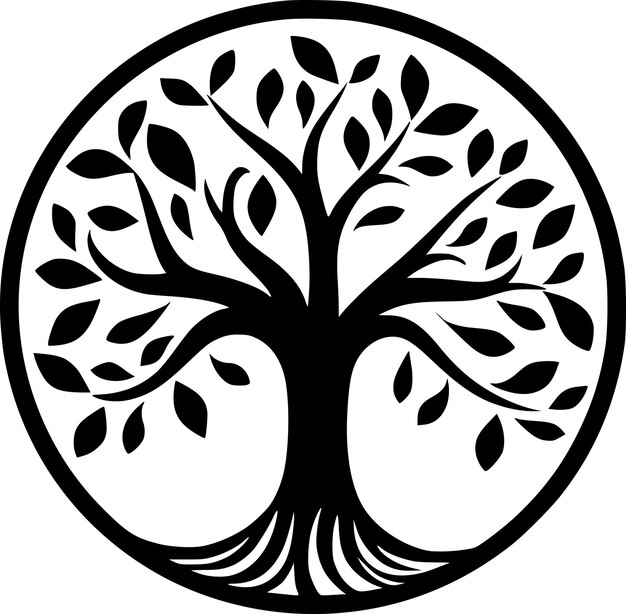 Vector tree of life minimalist and flat logo vector illustration