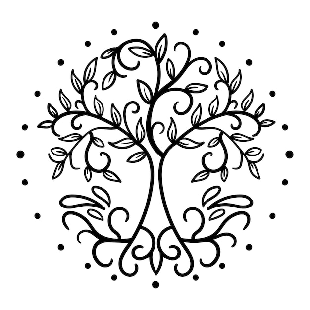 Tree of life yggdrasil vector