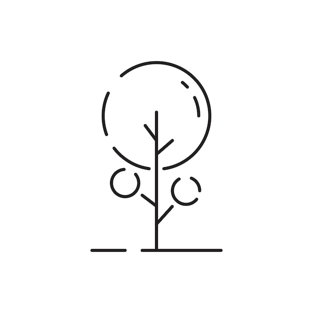 Premium Vector | Tree line icon naturally beautiful symbol tree vector ...