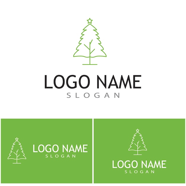 Tree Line Logo Template vector symbool natuur