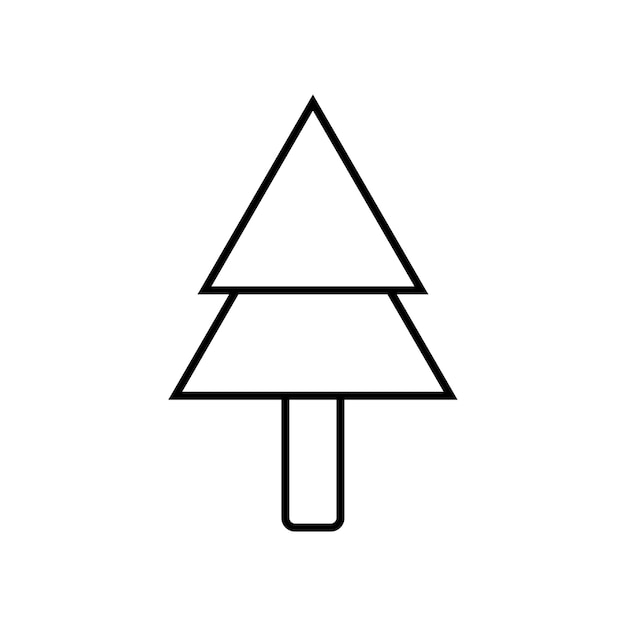 Vector tree lineal icon symbol vector black outline tree icon