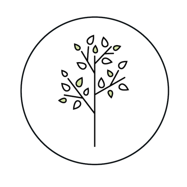 Vector tree linear color vector icon