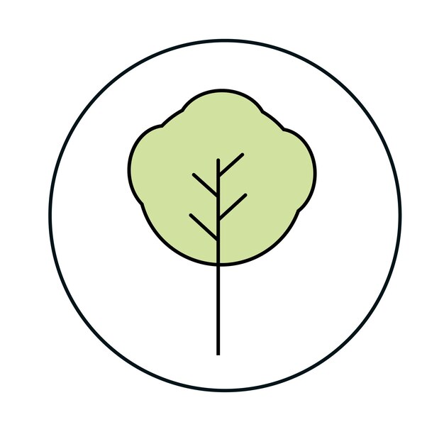 Tree linear color vector icon