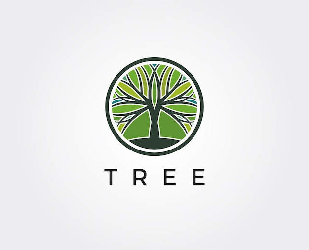 Tree logo abstract design vector template