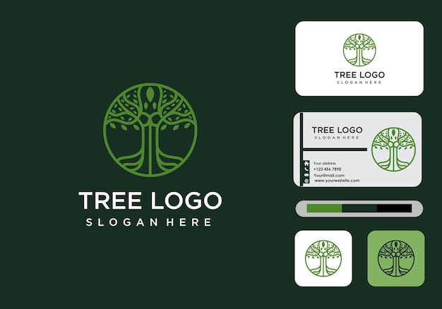 Tree logo and business card icon