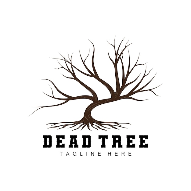 Tree Logo Design Dead Tree Illustration Wild Tree Cutting Global Warming Vector Earth Drought Produc