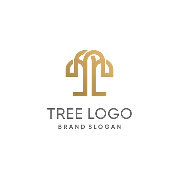 Vettore idea di design del logo dell'albero con concept creativo