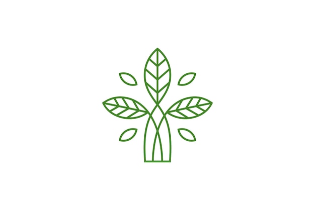 tree logo design in minimalist line art design style