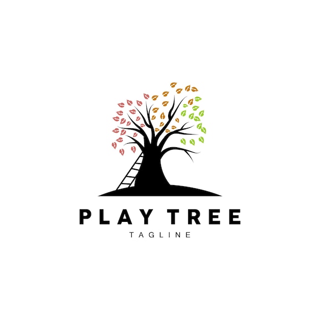 Tree logo design parco giochi vettore istruzione albero icona