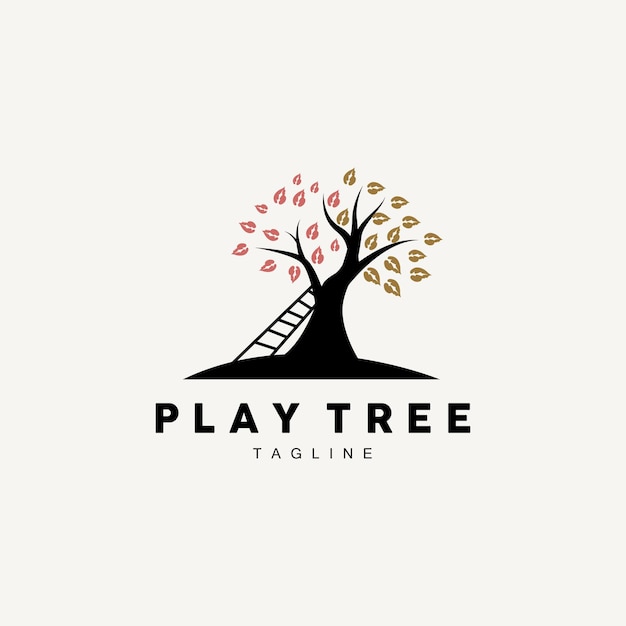 Tree logo design parco giochi vettore istruzione albero icona