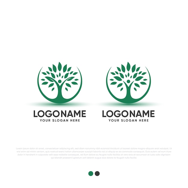 Tree logo design premium vector