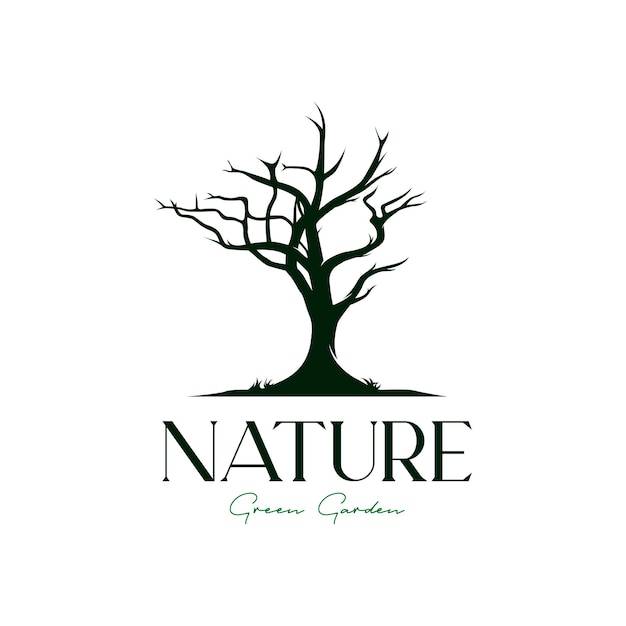 Tree logo design template silhouette vector