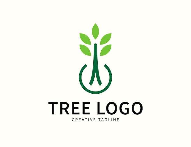 Vector tree logo design template