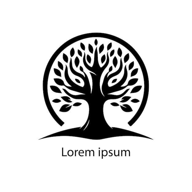 Vettore disegno del logo dell'albero