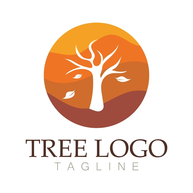 Progettazione dell'illustrazione di vettore dell'icona del logo dell'albero