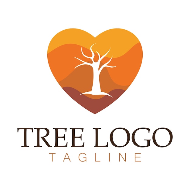 Progettazione dell'illustrazione di vettore dell'icona del logo dell'albero