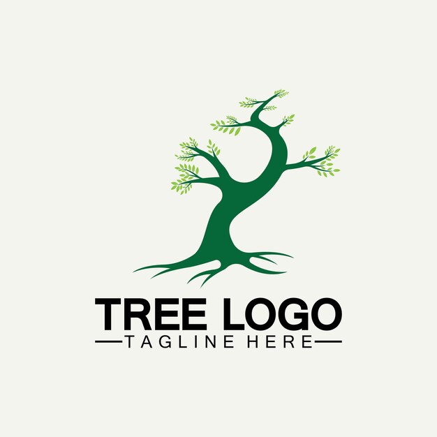 Tree logo icon vector illustration design.Vector silhouette of a tree templates of tree logo and roots  tree of life design illustration