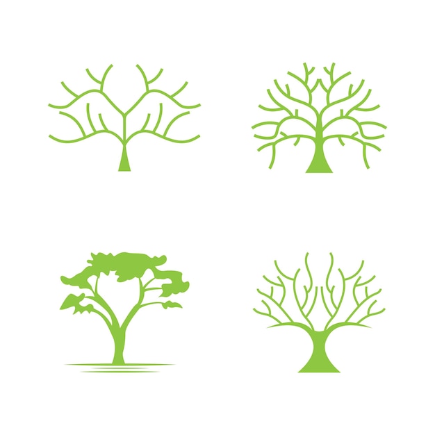 Tree logo icon vector illustration designVector silhouette of a tree templates of tree logo and roots tree of life design illustration