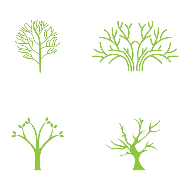 Tree logo icon vector illustration designVector silhouette of a tree templates of tree logo and roots tree of life design illustration