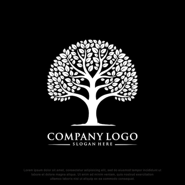 Дерево логотип вдохновение плоский дизайн