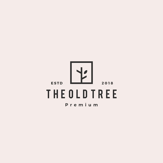 tree logo retro hipster vintage logo label