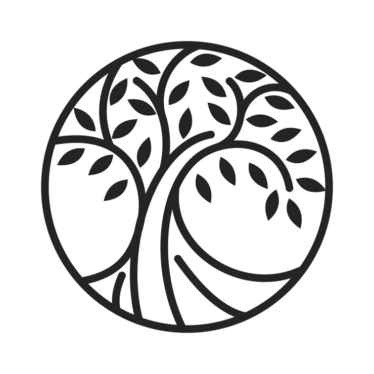 Vector tree logo template icon illustration abstract brand identity