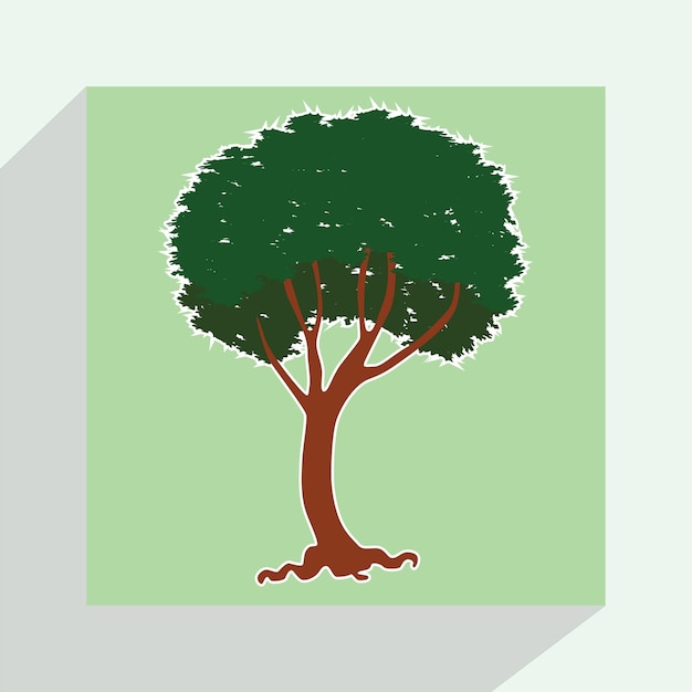 Vettore fondo dell'illustrazione della carta da parati di logo dell'albero