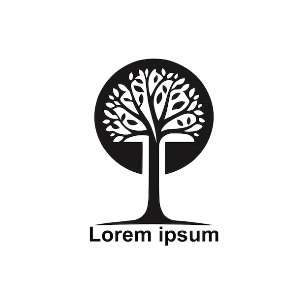 Vector tree logo on white background