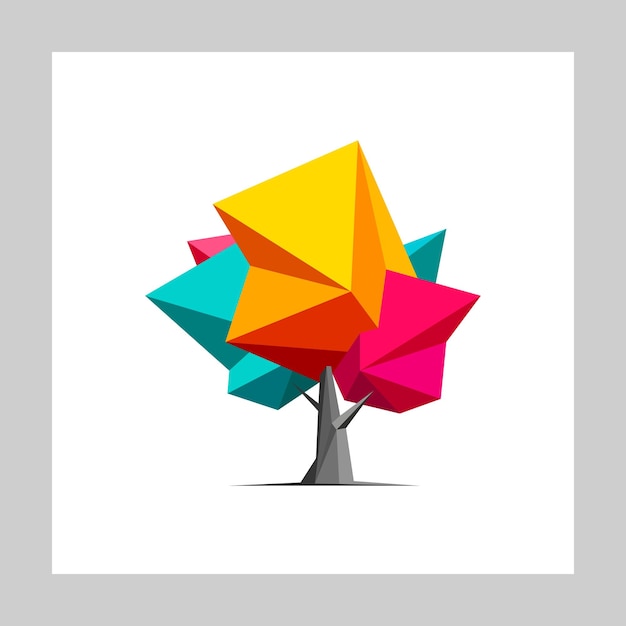 Vector tree low poly art