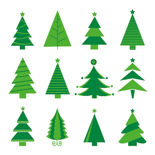 Tree Merry Christmas Icon Isolated