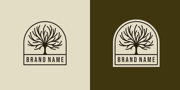 tree modern logo design. branch tree or dead tree logo vector illustration