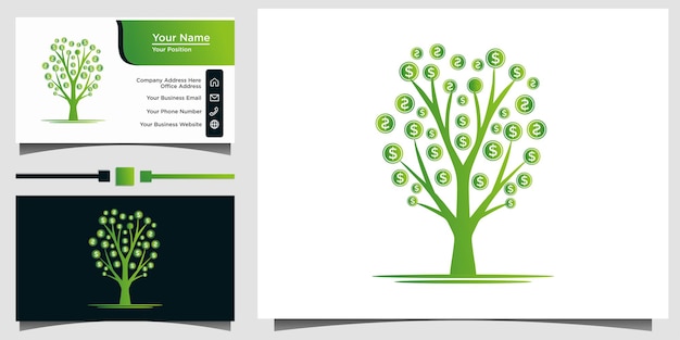 tree money coin logo design vector