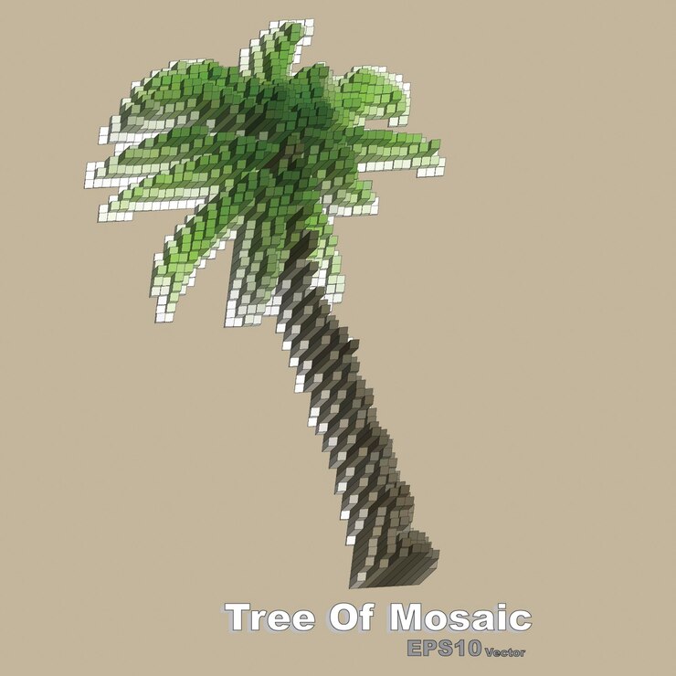 Vector tree of mosaic vector concept