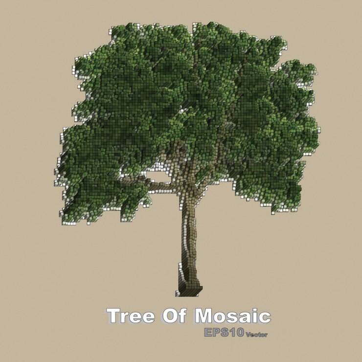 Vector tree of mosaic vector concept