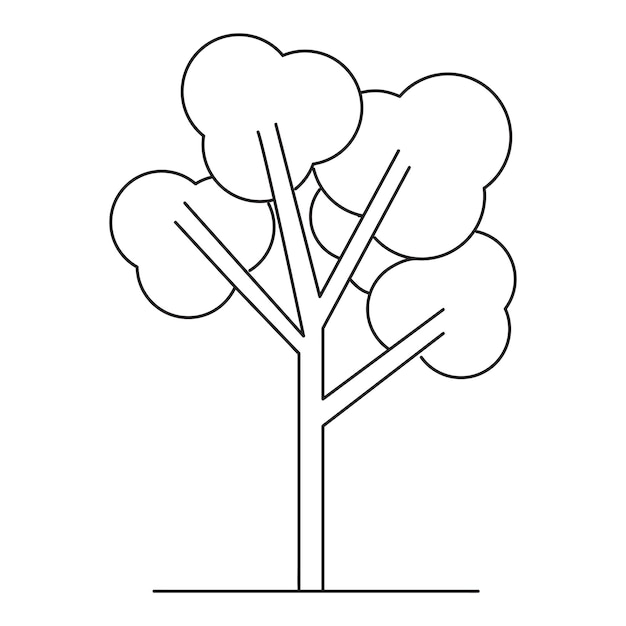 Premium Vector | Tree outline icon isolated on a white background.