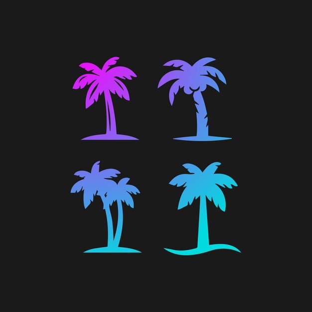 Premium Vector | Tree palms set vector image
