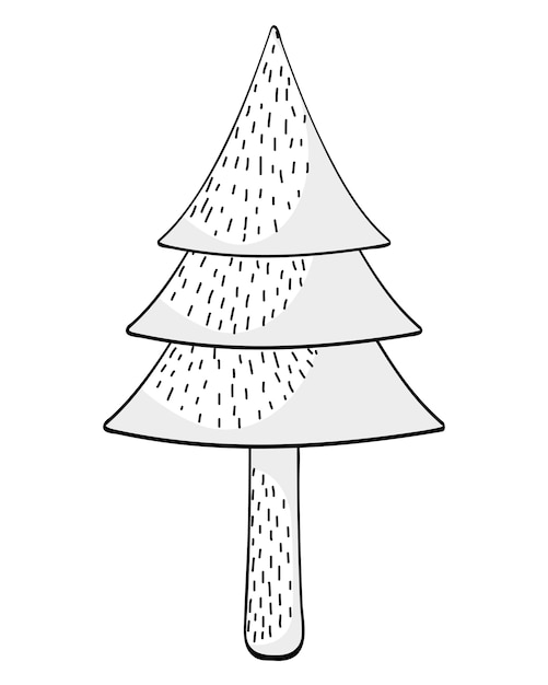 Fumetto del disegno dell'albero di pino
