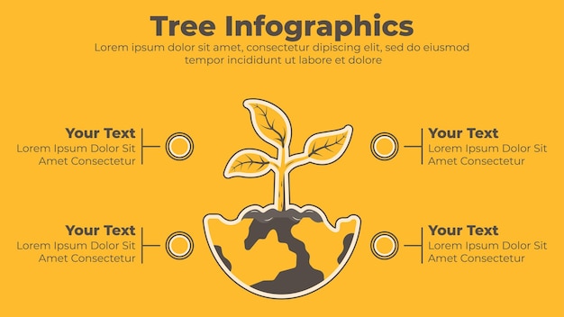 지구 Infographic 템플릿을 저장하기 위한 나무 농장