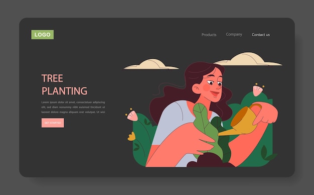 Tree planting concept a woman nurturing young sapling capturing the essence of growth and